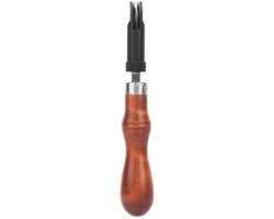 Strumento per lavorazione del cuoio versatile - Manico ergonomico - Attrezzo duraturo - Puntina a V - Strumento per cuoio con diverse larghezze di giro - Alta durezza - Lavorazione del cuoio