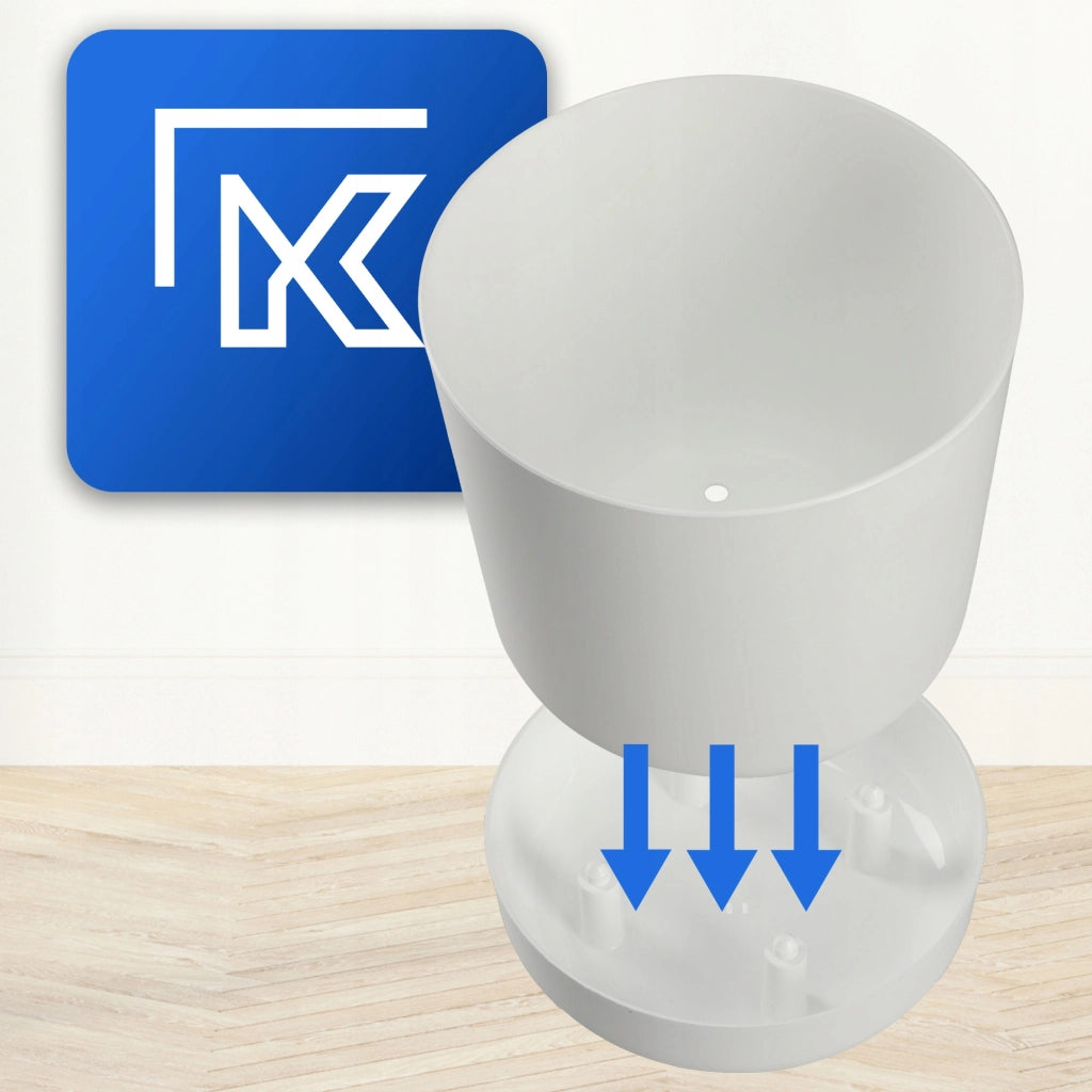 Vaso da fiori KADAX con supporto, coperchio, ciotola rotonda, 15 cm, bianco opaco