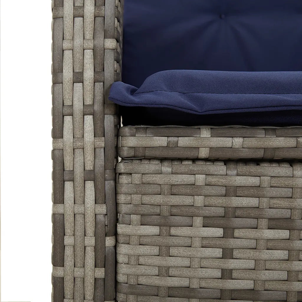 Sedie da Giardino Reclinabili 2 pz | Sedie da Esterno e Cuscini Grigio Polyrattan