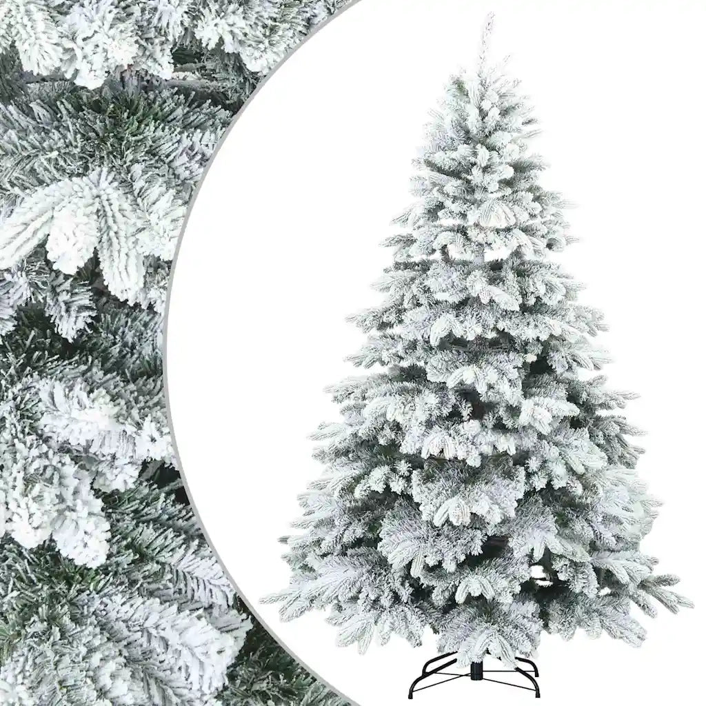 Albero di Natale Artificiale Snodato Foderato di Neve Bianco 42019319