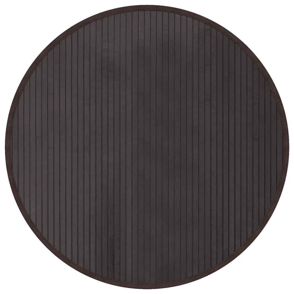 Tappeto Rotondo Marrone Scuro 80 cm in BambÃ¹