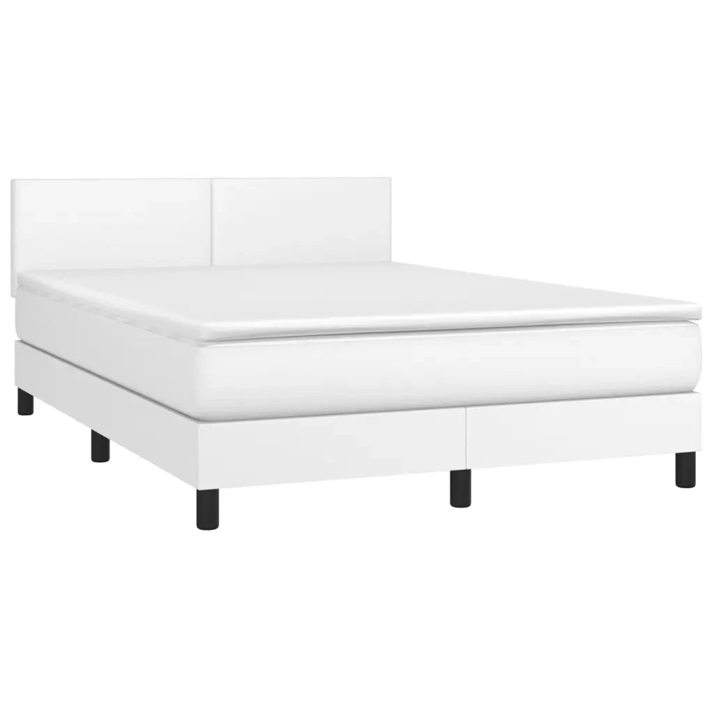Giroletto Molle con Materasso e LED Bianco 140x200cm Similpelle 3134106