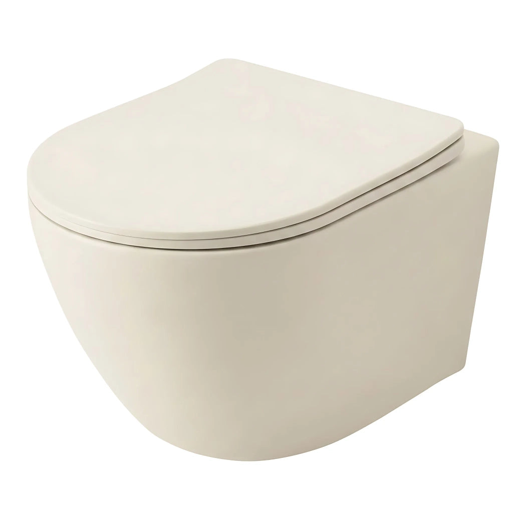 Set Wc Sospeso Focus + Lavabo Da Appoggio Rea Focus Creme