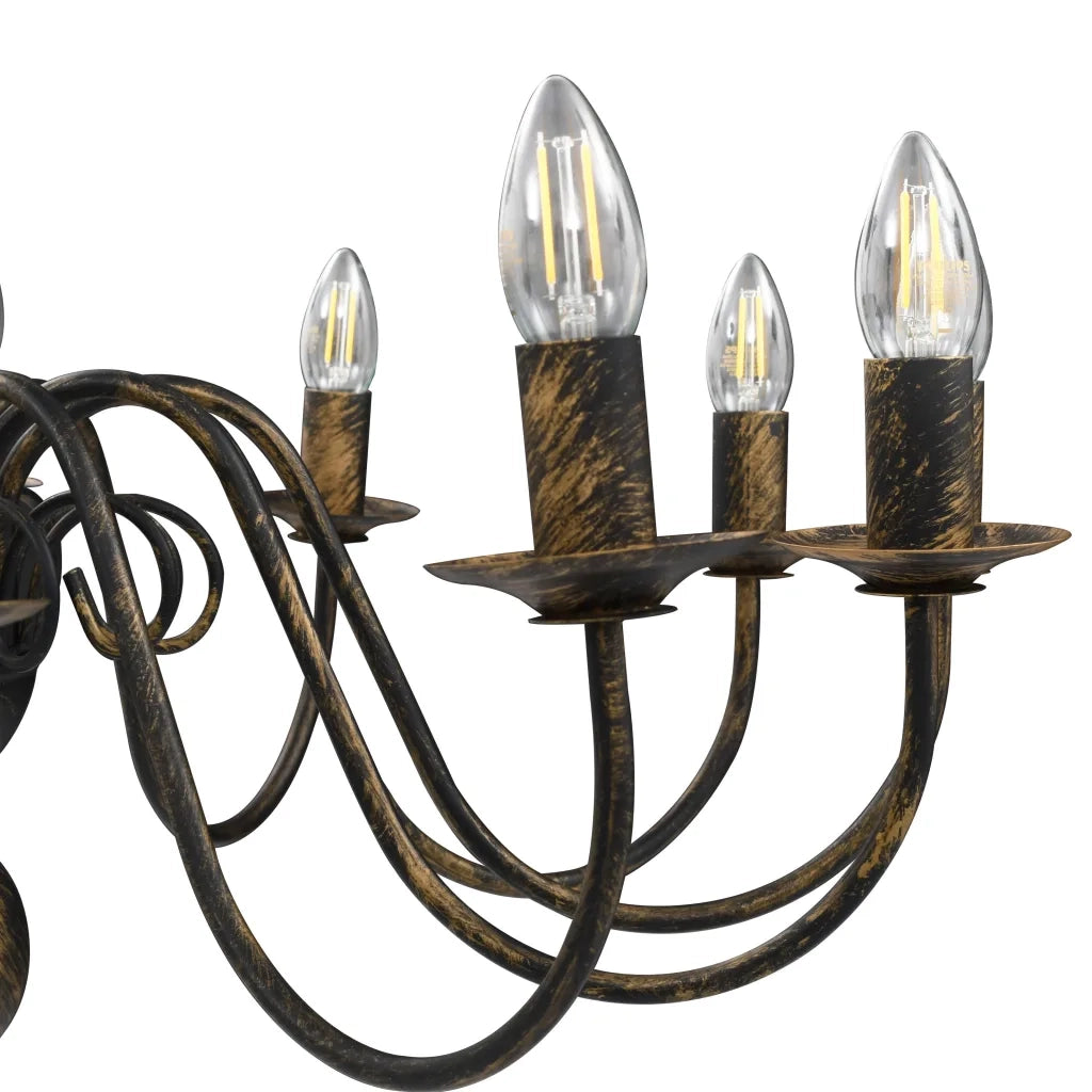 Candelabro Stile Anticato Nero 12 Lampadine E14 CFW8175109