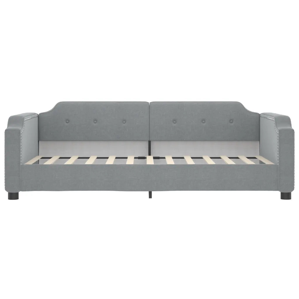 Divano Letto con Materasso Grigio Chiaro 100x200 cm in Tessuto