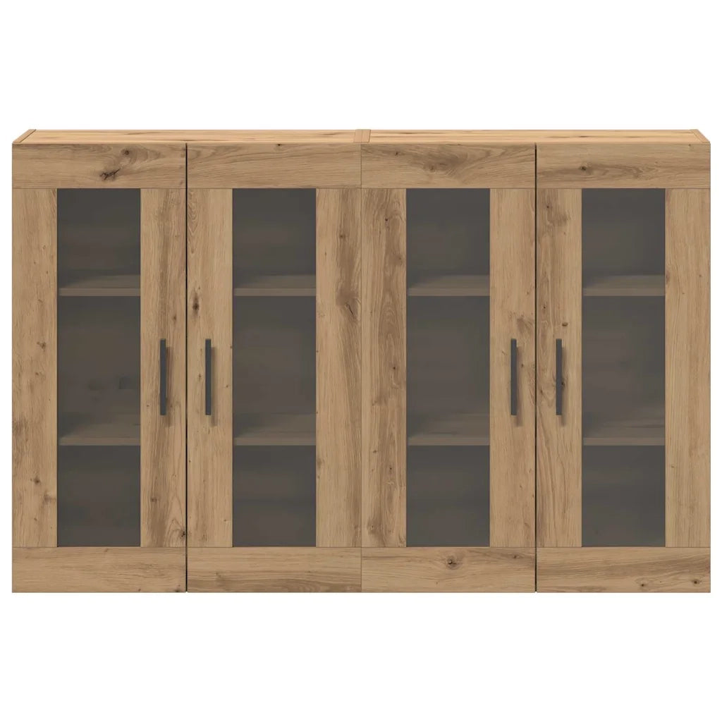 Armadi da Muro 2 pcs Rovere Artisan e Nero 69,5 x 34 x 90 cm