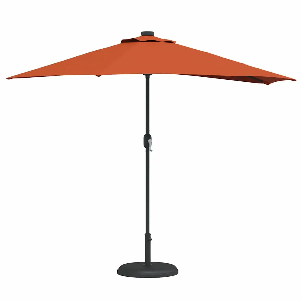 vidaXL Ombrello da giardino Terracotta 294 x 150 x 224 cm Tessuto