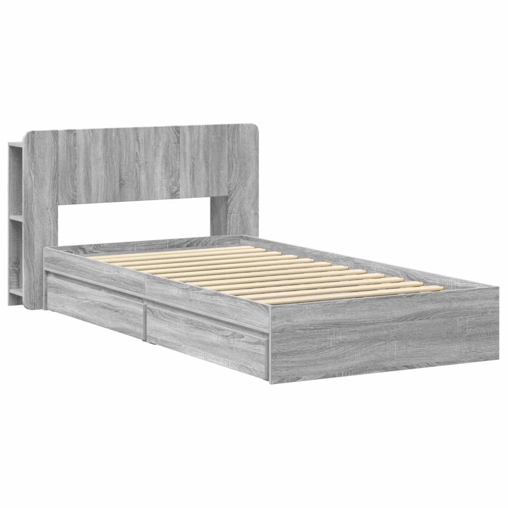 Telaio del letto con storage Sonoma grigio 75 x 190 cm 3433528