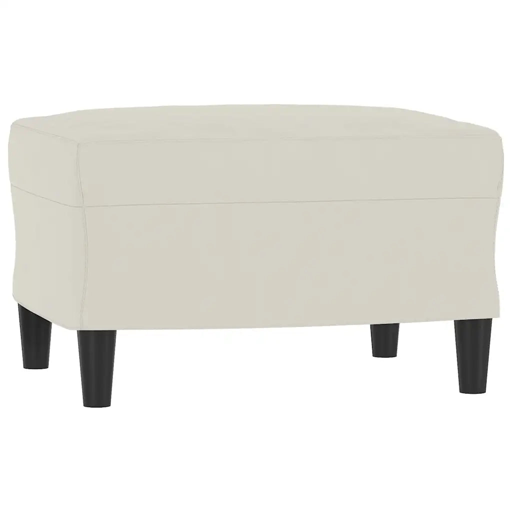 Poltrona con Poggiapiedi Crema 60 cm in Velluto 3201172
