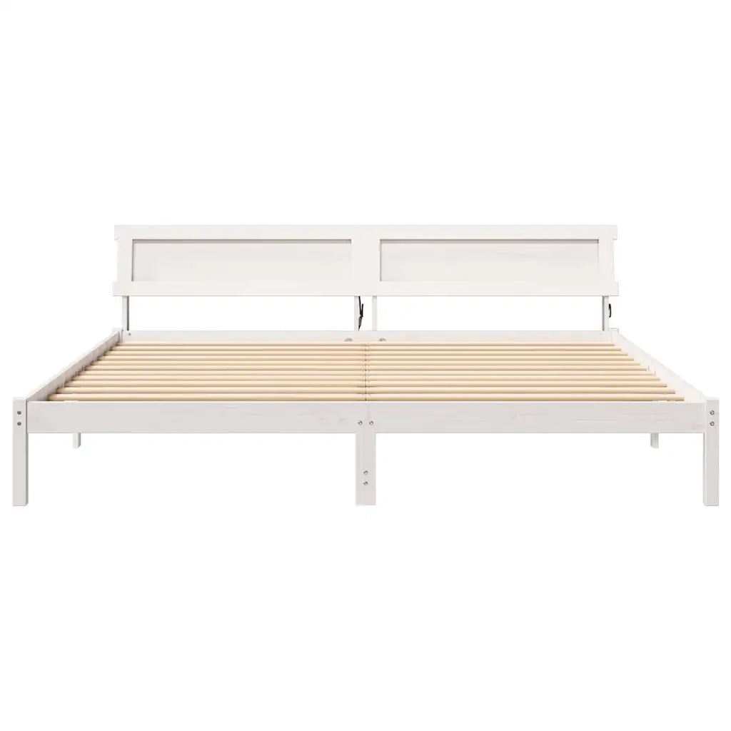 vidaXL Struttura del letto Bianco 200 x 200 cm Legno di pino massello