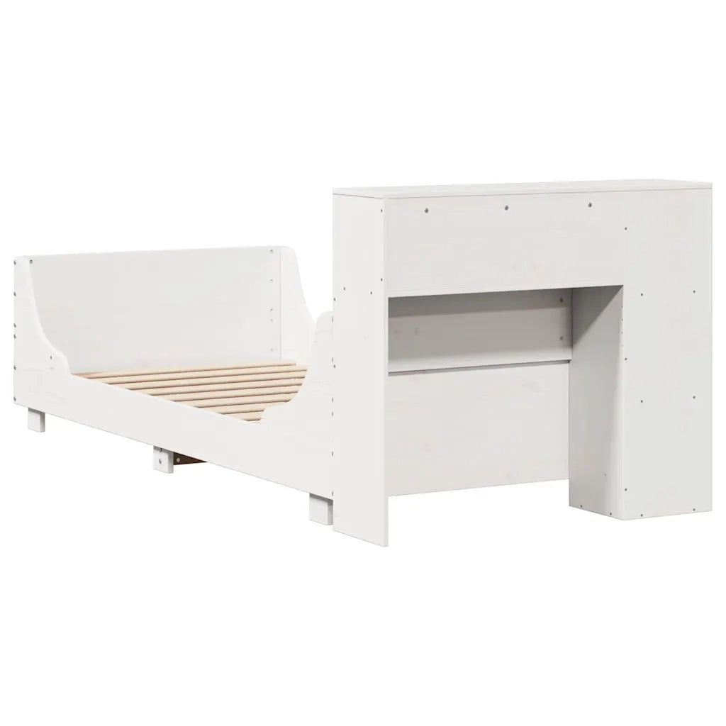Giroletto senza Materasso Bianco 75x190 Legno Massello di Pino