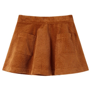 Gonna da Bambina con Tasche a Coste Cognac 92cod mxl 84371