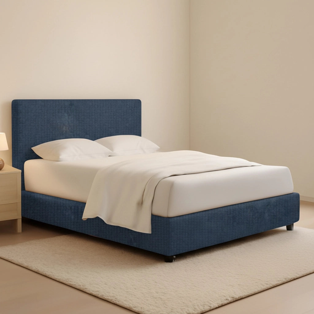 Gosport, Letto Piazza e Mezza Sfoderabile Made in Italy, blu