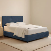 Gosport, Letto Piazza e Mezza Sfoderabile Made in Italy, blu