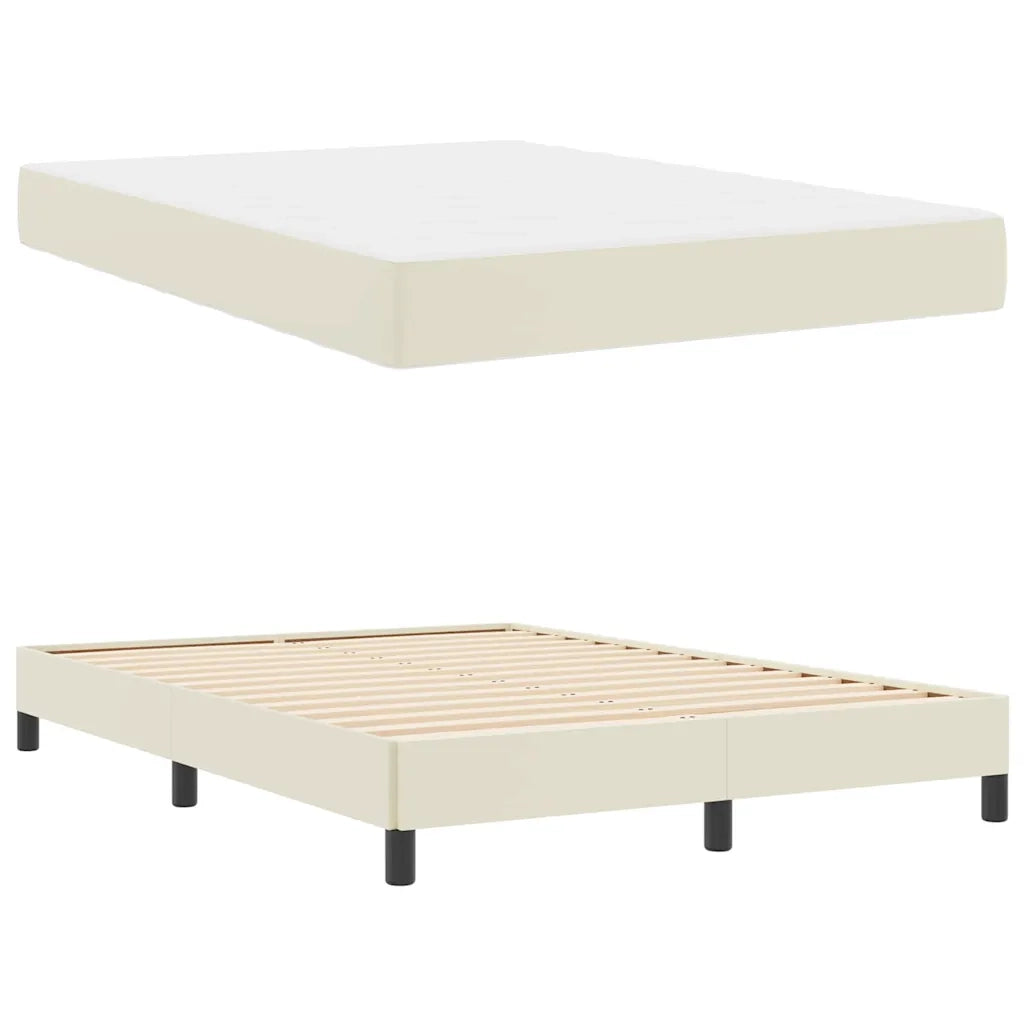 Struttura del letto con materasso Crema 140 x 200 cm Tessuto 3398635