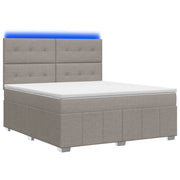 Letto Box Spring LED con Materasso Tortora 180 x 200 cm Tessuto 3455665