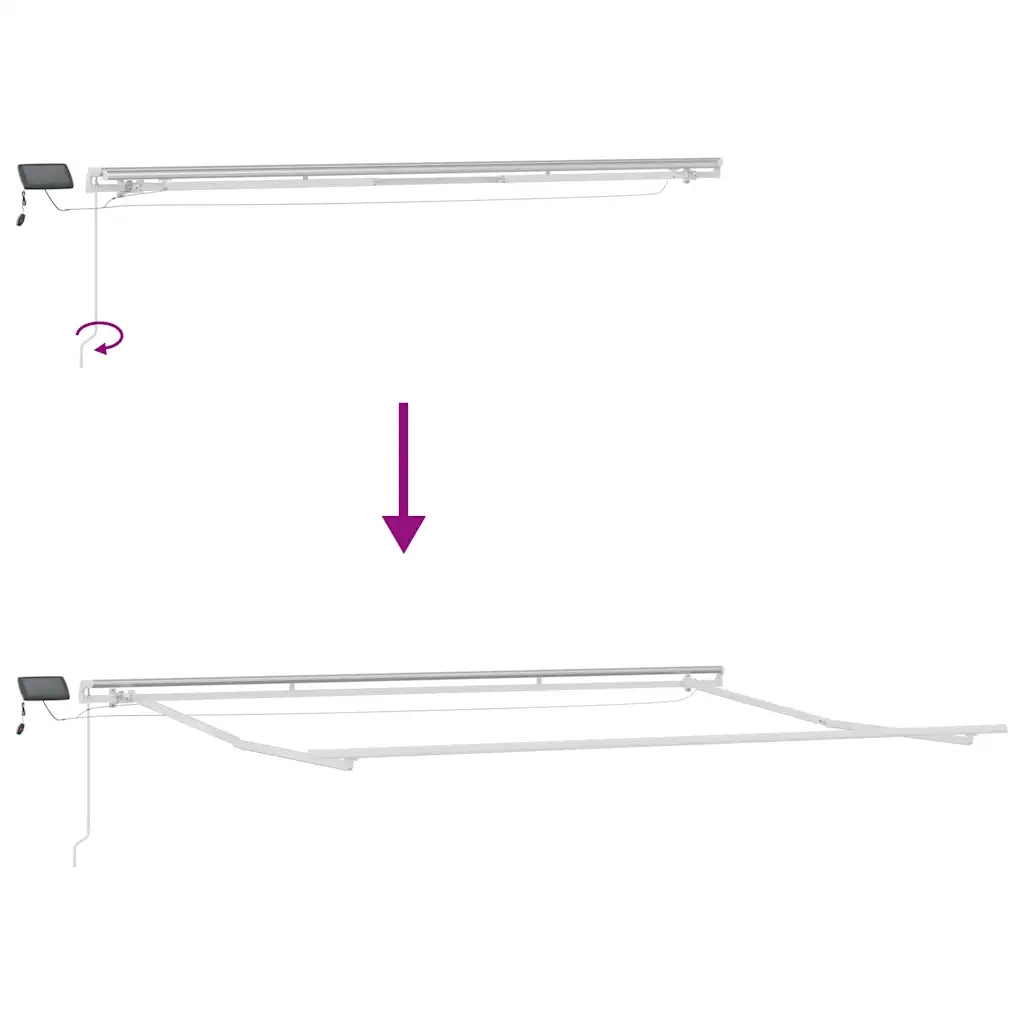 Tenda Retrattile Manuale con LED Antracite e Bianco 400x300 cm 3215784