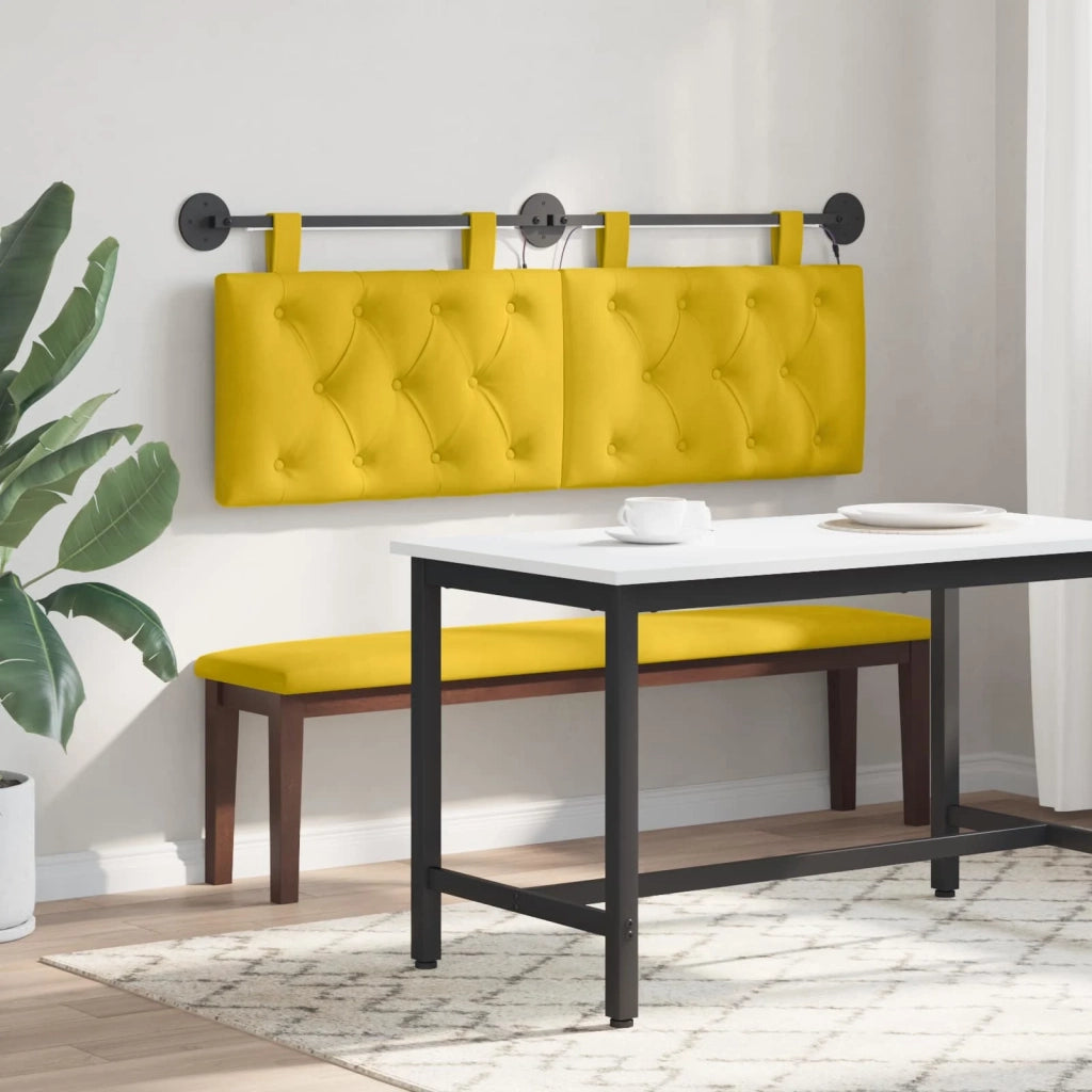 Testiera sospesa Con luce LED Giallo Velluto