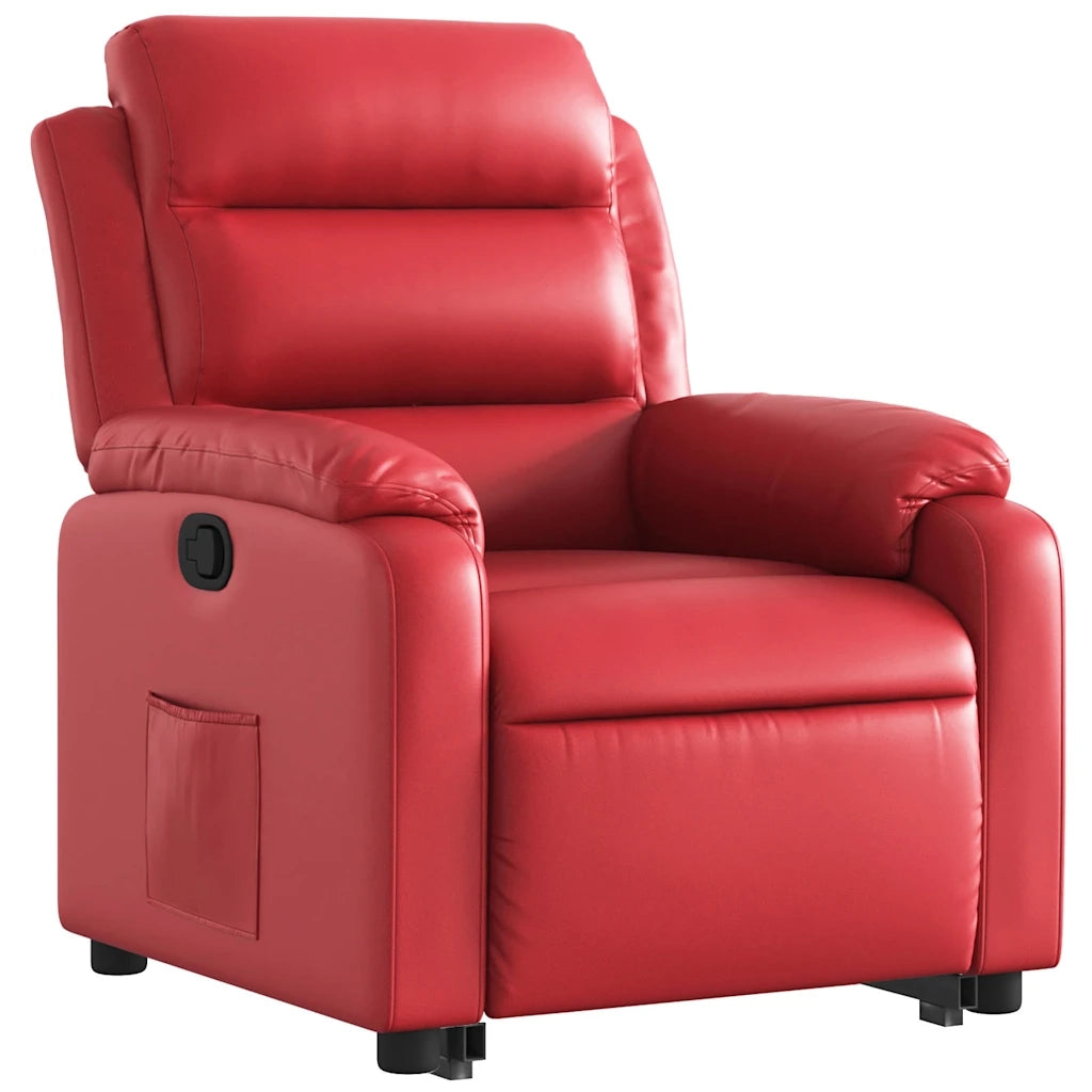 Poltrona Alzapersona Reclinabile Rosso in Similpelle 3205047