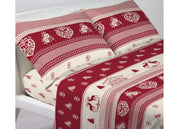 Completo Lenzuola Letto In 100% Cotone Stile Montagna Chalet Disegno Tirolo - Singolo - Tirolo