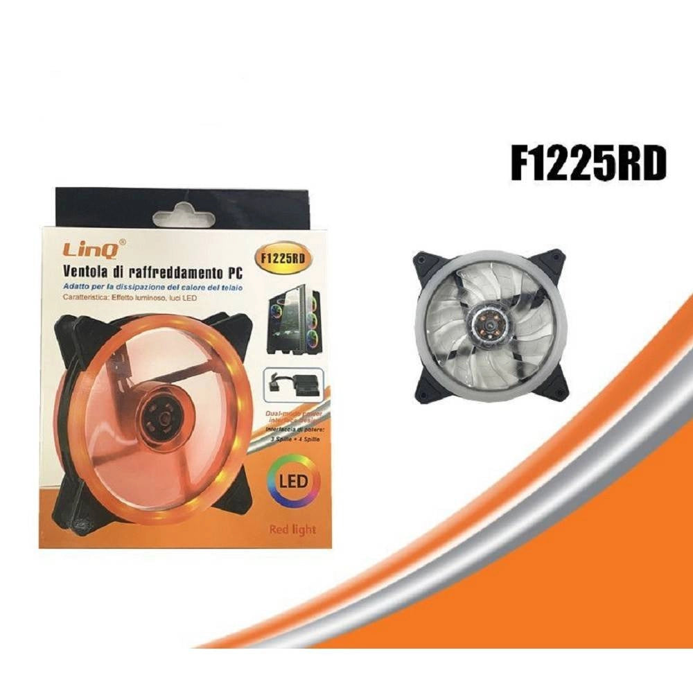 Trade Shop - Ventola Raffreddamento Dissipazione Cooling Fun Per Telaio Pc Con Luce Led F1225rd -