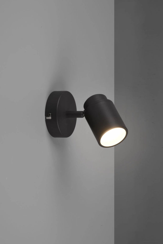 ANGELO H2O SPOT SINGOLO ORIENTABILE NERO IP44 H.15,5CM 1 LUCE ATTACCO GU10
