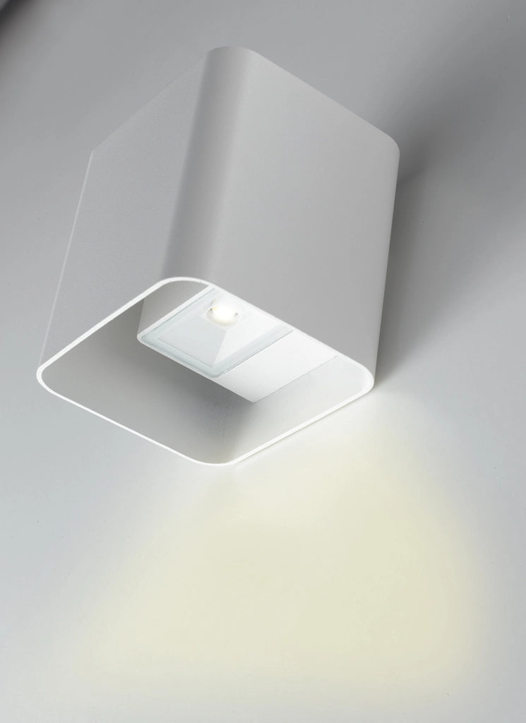 APPLIQUE BIEMISSIONE LED BIOME BIANCA 7W 840LM CCT 3000K / 4000K IP54 11X11X9,5CM