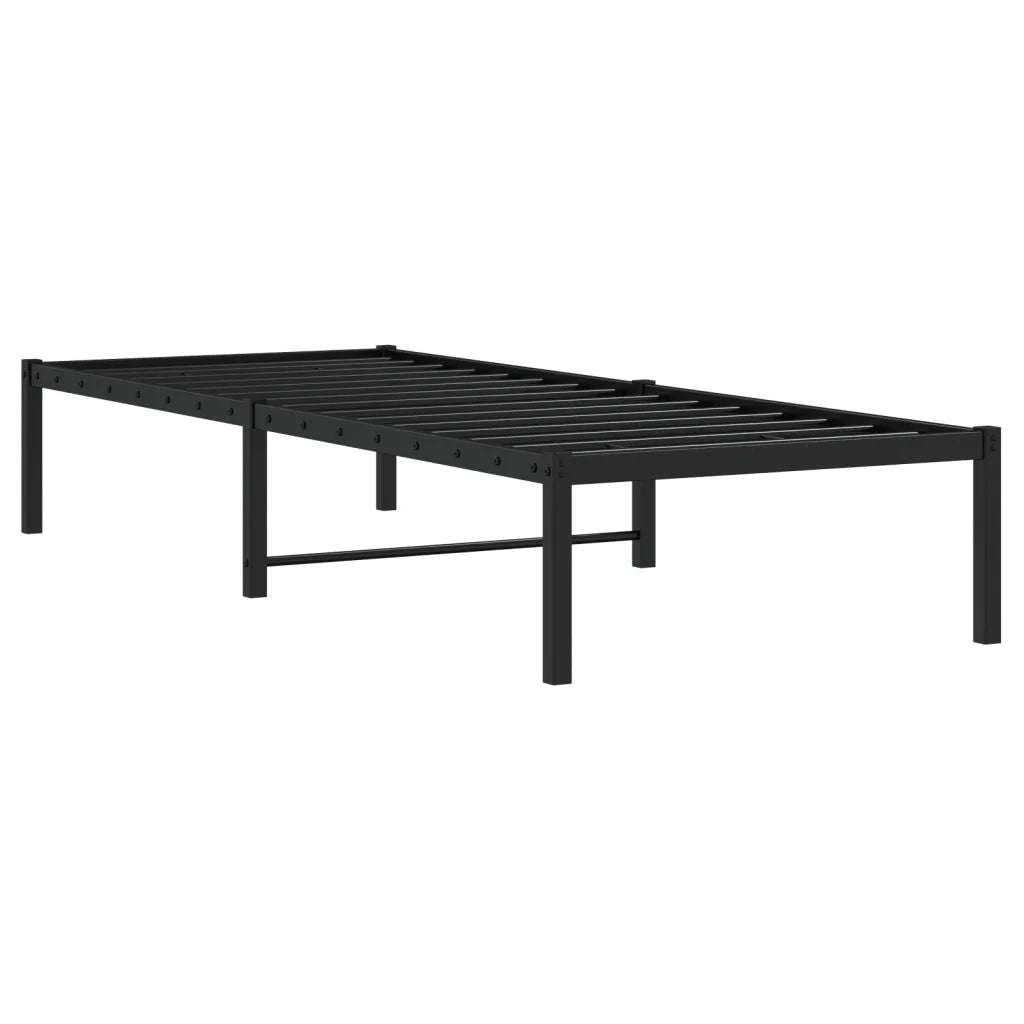 Letto singolo | Letto per adulti | Giroletto in Metallo Nero 80x200 cm