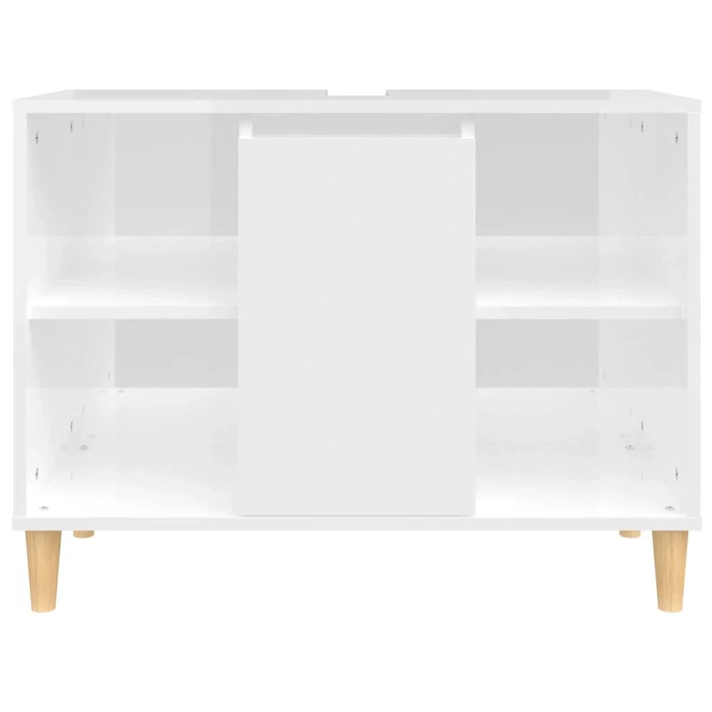 Mobile lavabo/lavabo 80 x 33 x 60 cm legno laccato bianco lucido 02_0006814