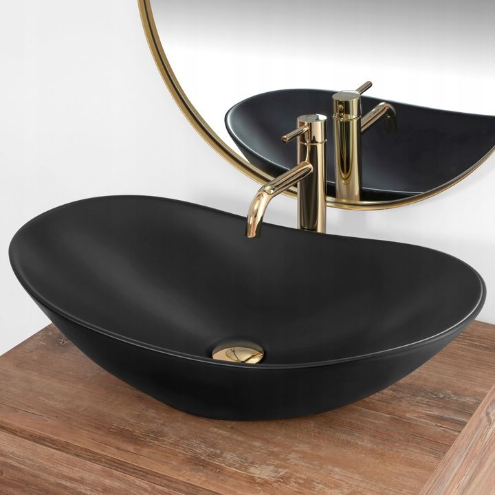 Lavabo Da Appoggio Rea Royal 60 Black Mat