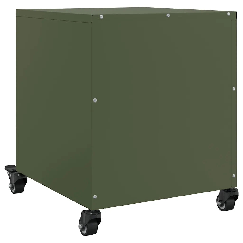 Comodini 2 pz-Set di 2 Tavolino da notte Verde Oliva 36x39x43,5 cm in Acciaio 757920