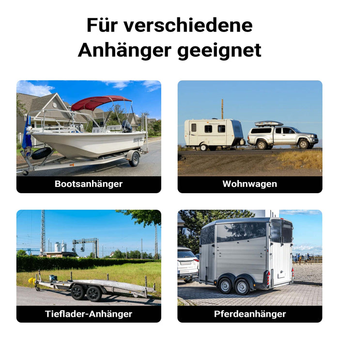 Set per rimorchio con servotimone a ruota, piedi stabilizzatori e cunei 10 pezzi max 362 kg