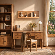 Wall Shelf, Light Brown, 120x60x(2-4) Cm, Solid Oak, Treated