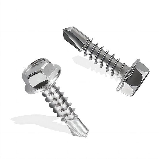 Viti autoallogante (150 pezzi) per metallo M4.2 x 16 mm - Acciaio inossidabile 410 viti a 6 gugli con testa argentata