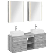 Set di mobili per il bagno 5 pcs Sonoma grigio 3406812