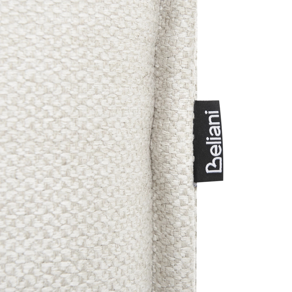 Letto ad acqua king size UE con rivestimento in tessuto di lino bianco sporco e gambe nere 160 x 200 cm con testiera e struttura a doghe per camera da letto.