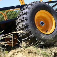 Rimorchio ribaltabile per trattorino 450kg 210x120x70 cm, con laterali rimovibili