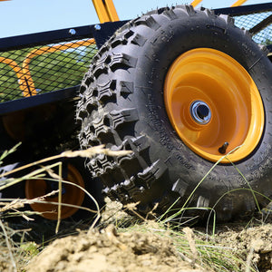 Rimorchio ribaltabile per trattorino 450kg 210x120x70 cm, con laterali rimovibili