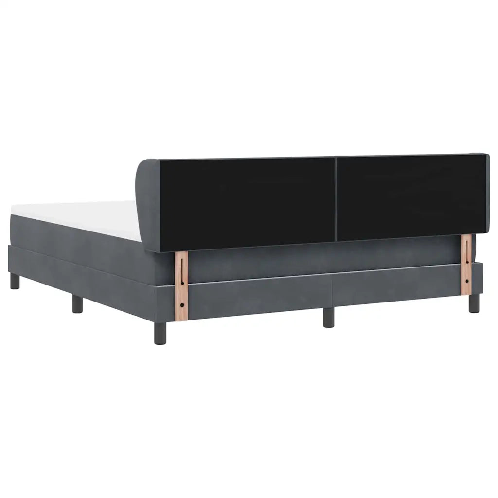 Letto a molle con testiera Grigio scuro 180 x 200 cm Velluto 3340455