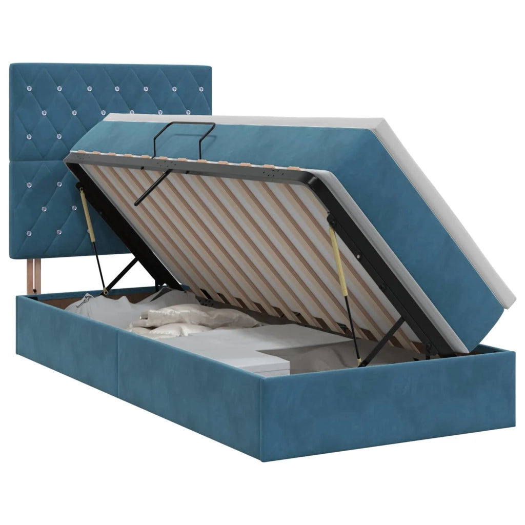 Letto con contenitore e materasso Blu Scuro 100 x 200 cm 3459613