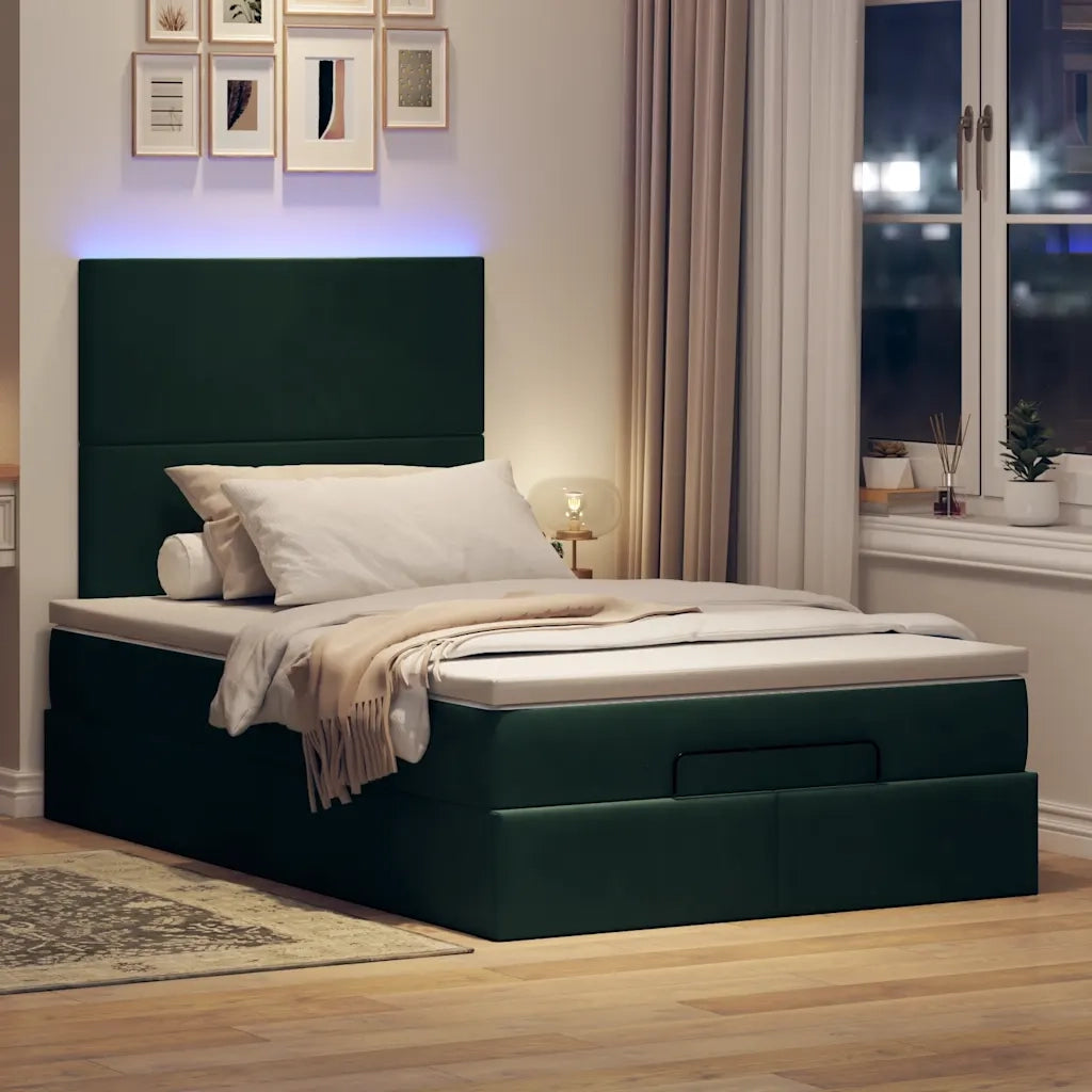 vidaXL Struttura Letto Pouf con Materassi 120x200 cm Velluto