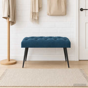 Panchina con bottoni imbottiti Blu 80 x 40 x 46 cm Velluto 42038566