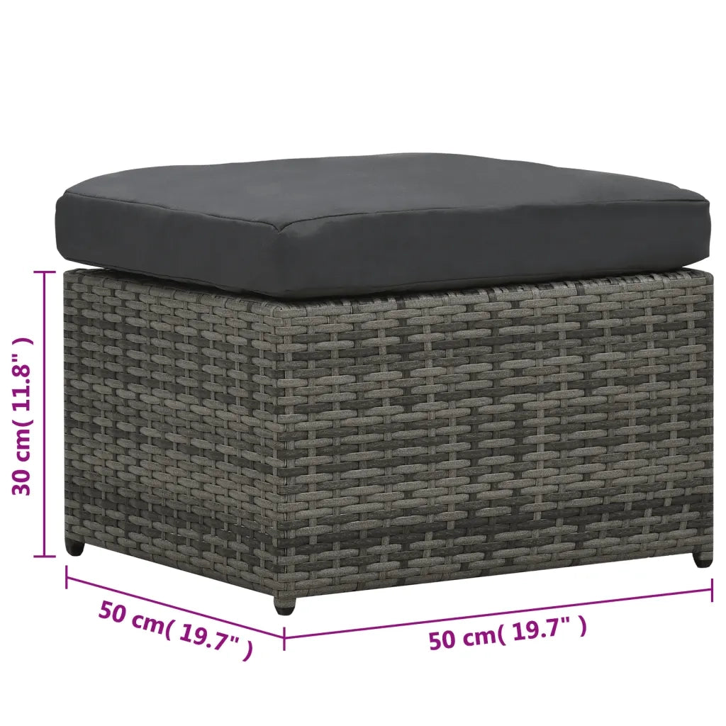 Set Divani da Giardino 4 pz con Cuscini in Polyrattan Antracite cod mxl 41029