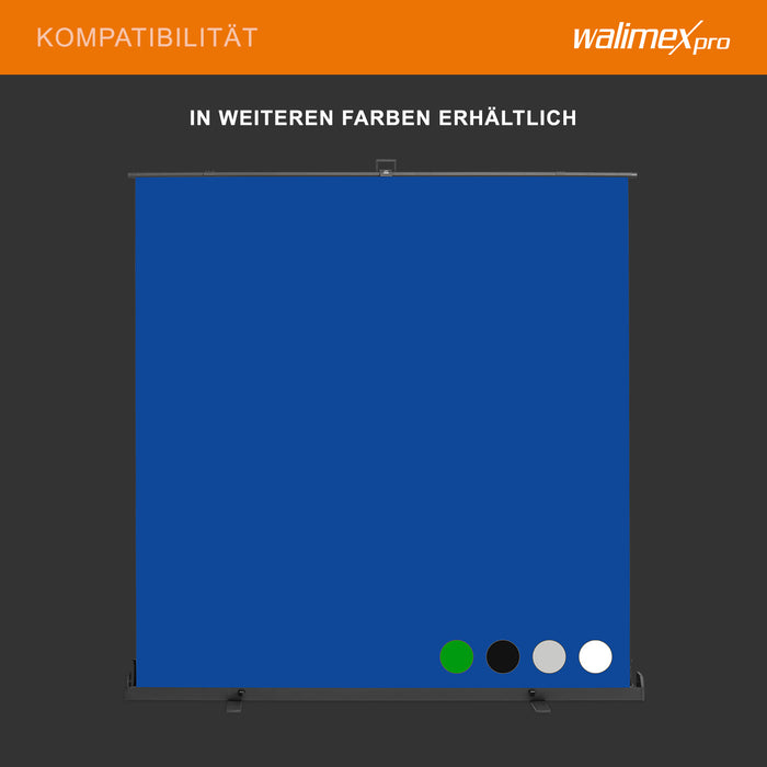 Fondale fotografico a rullo nero 210 x 220 cm, sfondo avvolgibile con supporto, sistema per studi fotografici, pannello ingualcibile ideale per fotografia low-key