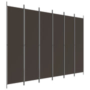 Divisorio a 6 Pannelli-Set di 6 pannelli Paravento Marrone 300x220 cm in Tessuto
