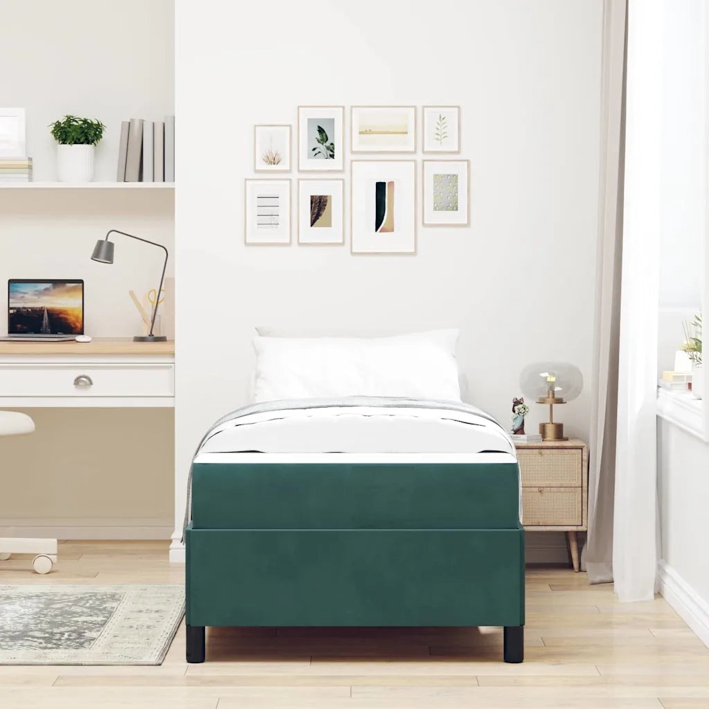 vidaXL Struttura del letto Verde scuro, Verde e Bianco 90 x 190 cm