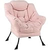 Poltrona Relax, Poltrona da Lettura con Cuscino, Elegante con Schienale e Seduta Imbottiti, Braccioli e Tasca di Stoccaggio, Portata 150 kg (Senza Pouf, Cashmere Grigio)