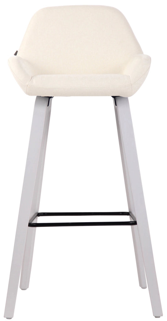 Sgabello bar Newnan in tessuto crema,bianco (quercia)