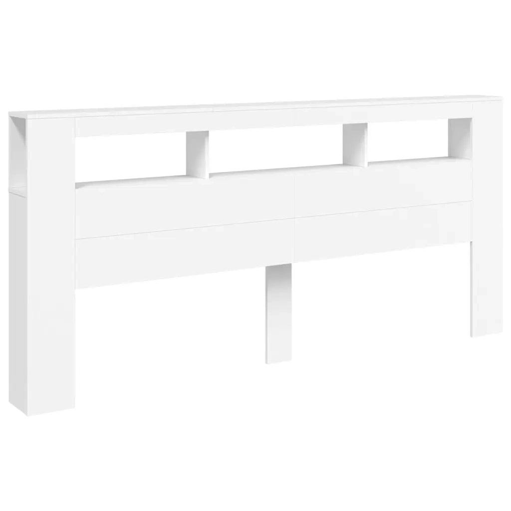 Testiera LED-Testata con Luci LED Bianca 220x18,5x103,5 cm Legno Multistrato