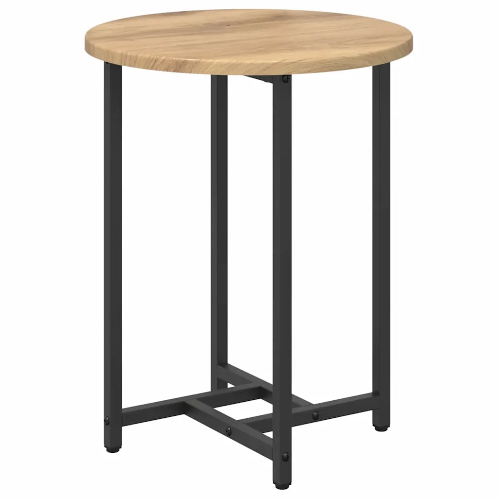 Set tavolini 2 pz | Tavolo laterale Rovere Artigianale e Nero